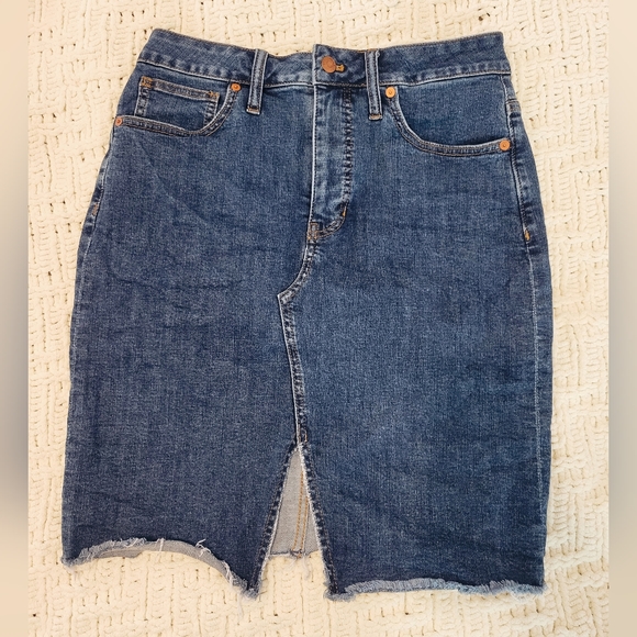 Madewell 29 Raw Edge Denim Skirt - Picture 3 of 6